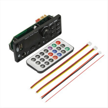 6W Amplifier Bluetooth 5.0 MP3/WAV/FLAC Decoder Board DC 12V Hi-Fi Car Audio System with USB/TF/FM & Call Recording