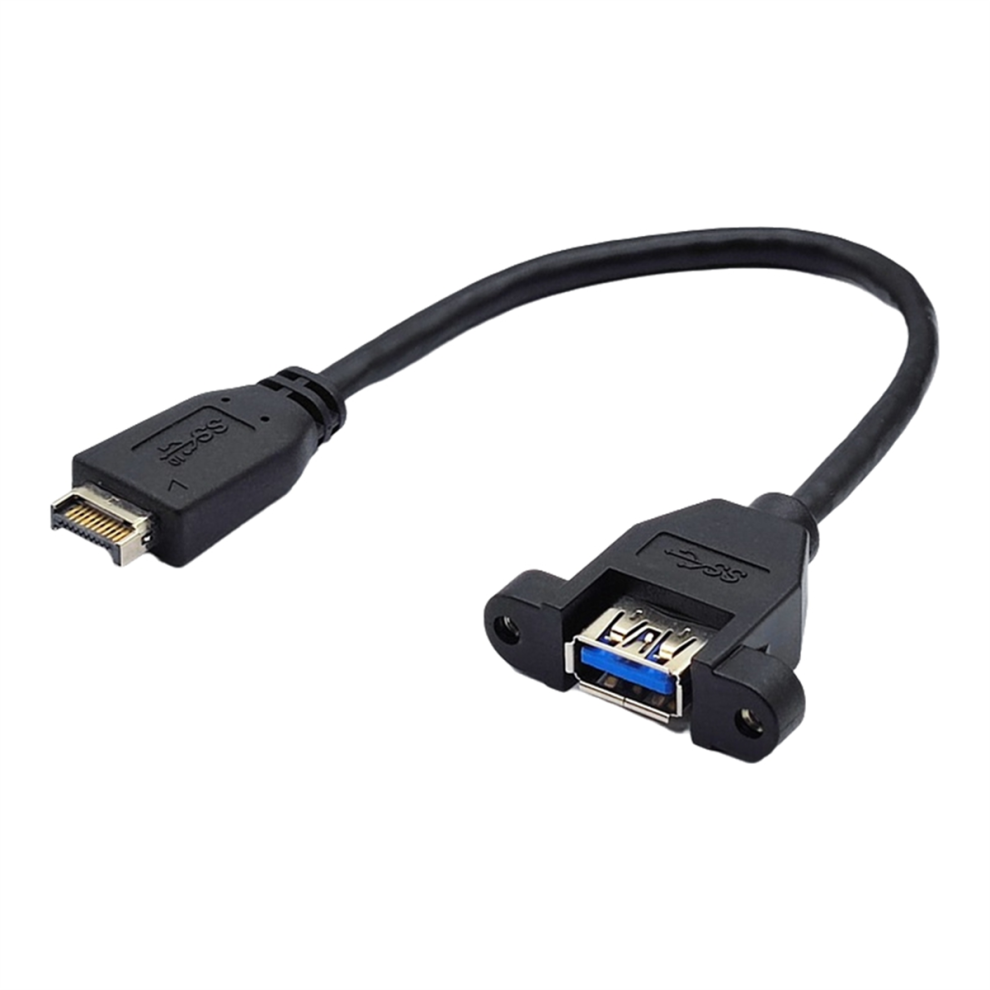 Usb 3.2 Gen2 Front Panel Screw Mount Extension Cable 10Gbps 20Pin Type-E To Usb3.2 Type-A Female Connector Extensor 20Cm 4851335903063