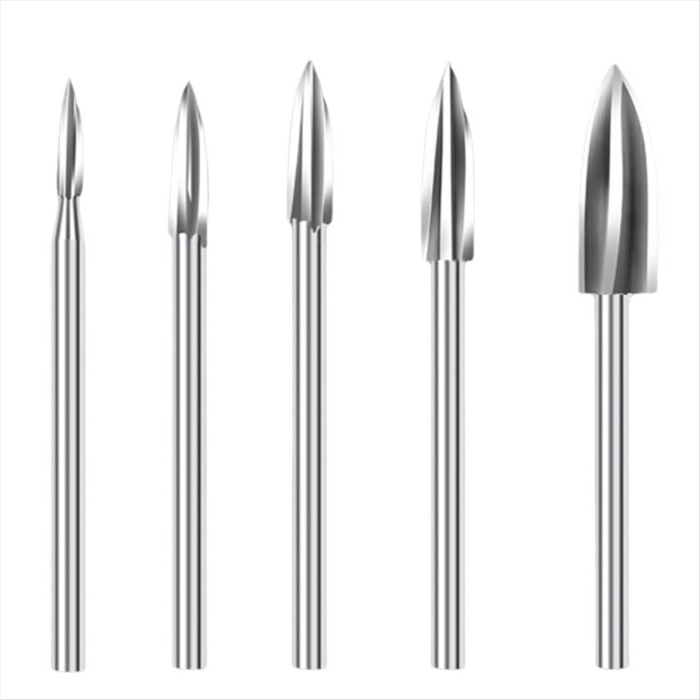 Wood Carving Drill Bit Hss Engraving Drill Bit Set Root Milling Grinder Burr Precise Carve Woodwork 5Pcs 4854274082660