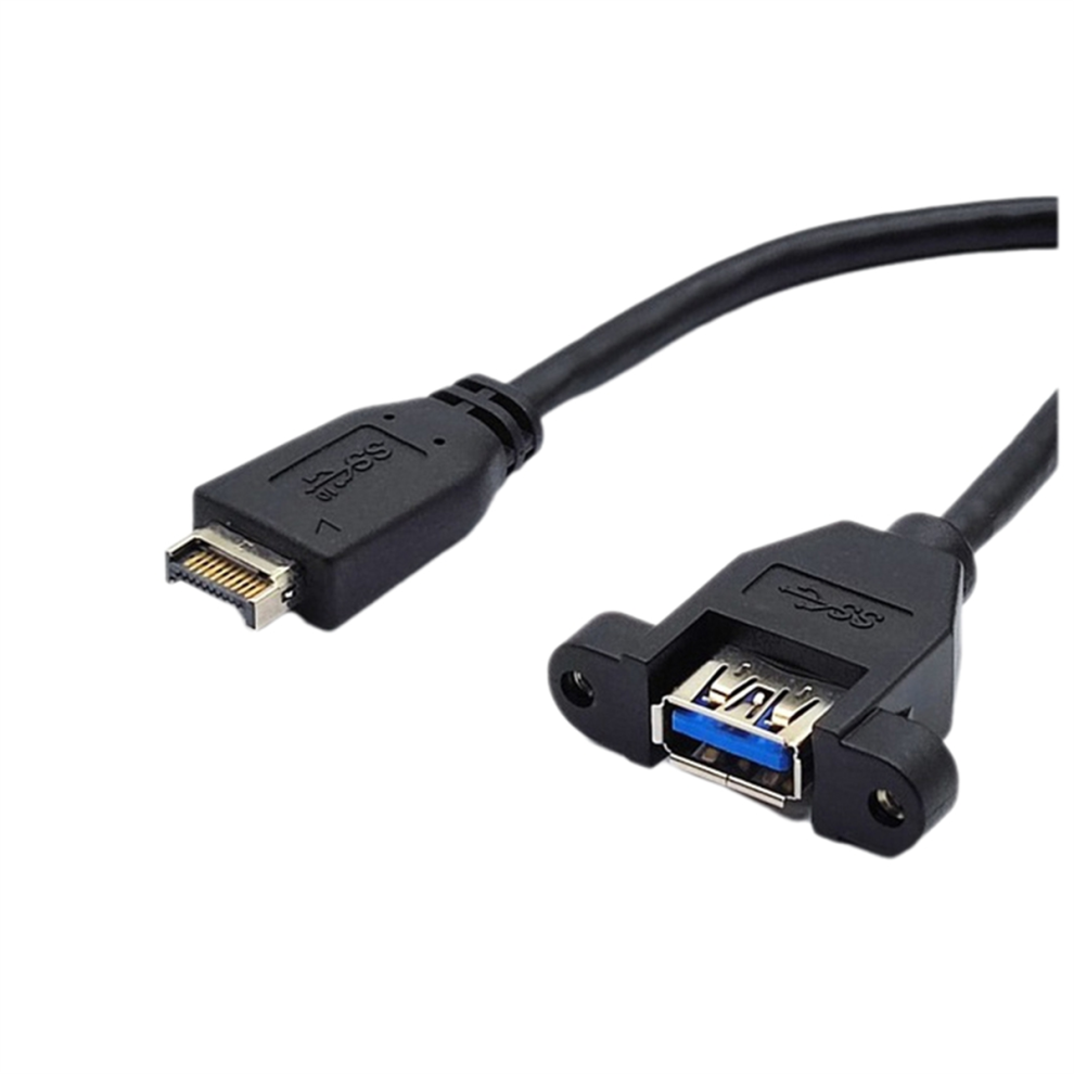 Usb 3.2 Gen2 Front Panel Screw Mount Extension Cable 10Gbps 20Pin Type-E To Usb3.2 Type-A Female Connector Extensor 60Cm 4851335903070
