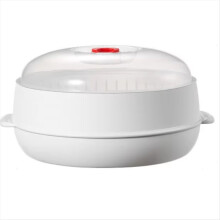 Panela a vapor multifuncional para micro-ondas com tampa transparente, ideal para cozinhar bolinhos, legumes, bacon e frutos do mar.