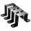 Conjunto de 4 abraçadeiras pretas para postes de 4x4 polegadas com suporte em U, ideais para fixar postes de metal em cercas de madeira. 1