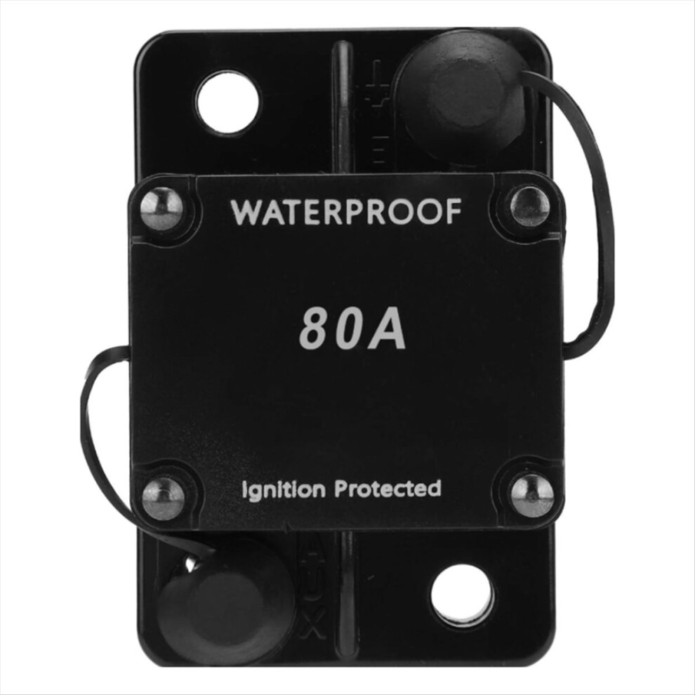 Ht-608 Circuit Breaker Waterproof Automatic Switch Auto Reset Holder Inverter Overload Dc12-24V 80A 4854274092706