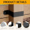 Conjunto de 4 abraçadeiras pretas para postes de 4x4 polegadas com suporte em U, ideais para fixar postes de metal em cercas de madeira. 2