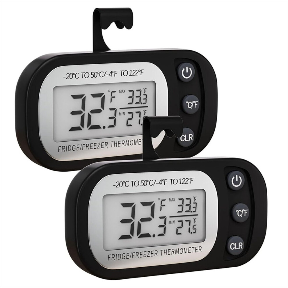 Digital Frigerator Thermometer 2 Pack, Thermometer Refrigerator With Large Lcd Screen Stand And Magnetic Back 4854274001722