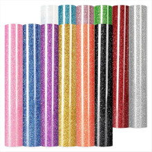 Glitter HTV Heat Transfer Vinyl - 12 vellen 12" x 10" Glitter strijkvinyl voor T-shirts, HTV-compatibel, gemakkelijk te snijden en te verwijderen