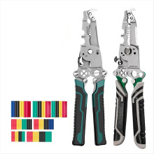 18-in-1 Foldable Wire Stripper, 2 Pcs Multifunctional Professional Wire Stripper with 164 Pcs Heat Shrink Tubing Kit