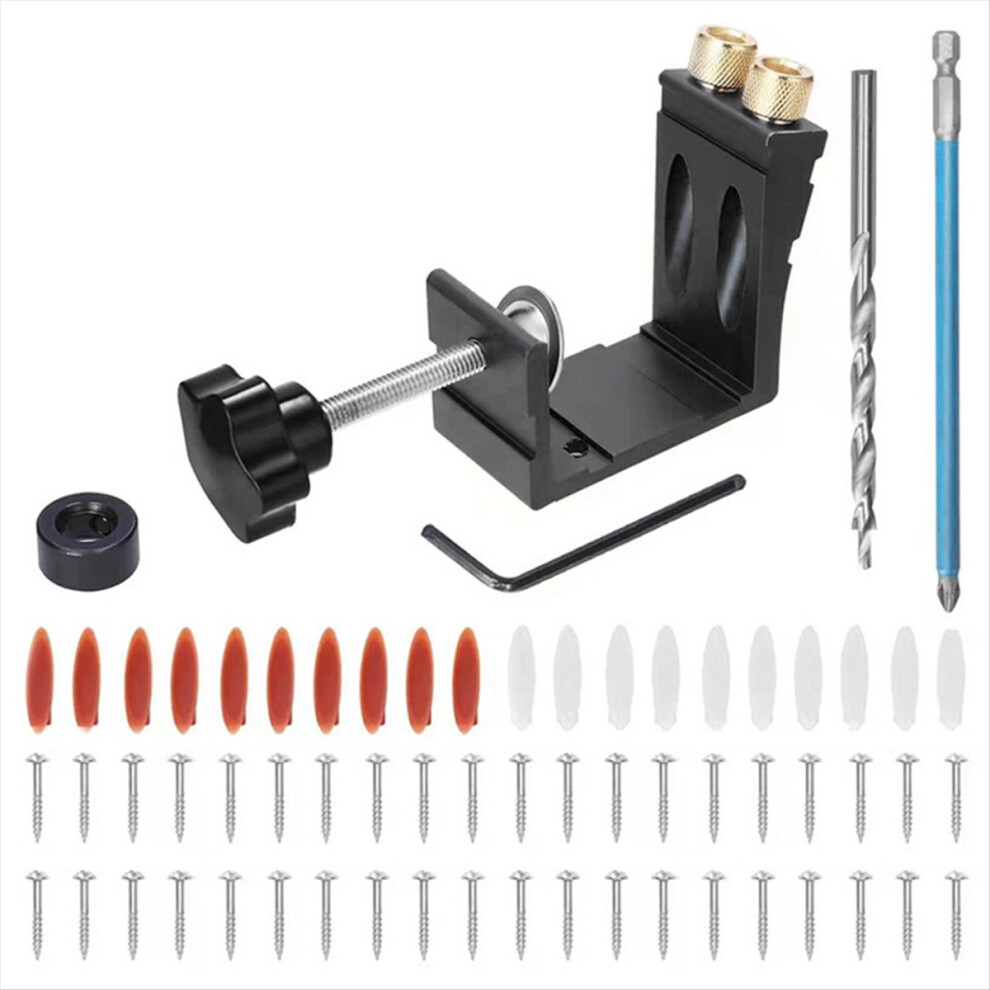 45Pcs Hole Jig Kit Dowel Drill Joinery Screw Kit Carpenters Wood Woodwork Guides Joint Angle Tool Carpentry Locator,B 4854274082639