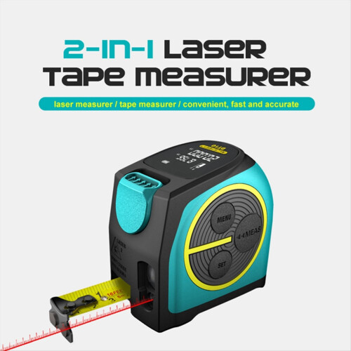 Telêmetro a laser digital e trena a laser 2 em 1 com visor LCD. 1