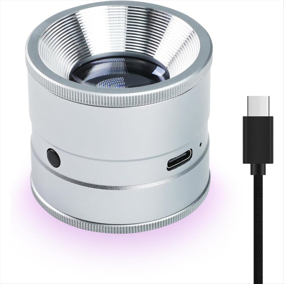 Jewelry Loupe 10X with LED, Rechargeable Jewelers Loupe, LED Scale Loupe 10X with Adjustable Focus, for Jewelry,Watches