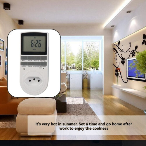 Intelligent Digital Temperature Controller BR Switch Socket LCD Display Indoor Timing Power Switch 120V 60Hz 2
