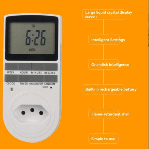 Intelligent Digital Temperature Controller BR Switch Socket LCD Display Indoor Timing Power Switch 120V 60Hz 1