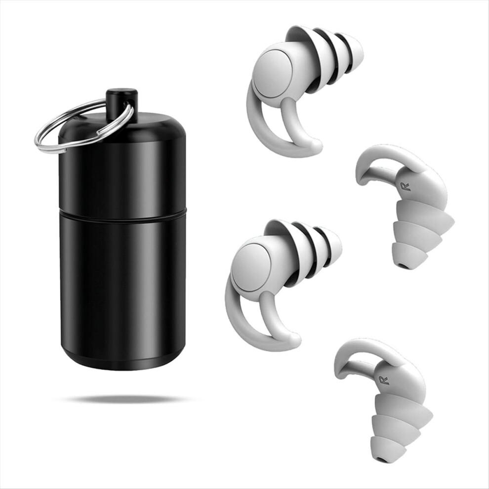 Ear Plugs For Sleeping 2 Pairs Silicone Ear Protection Ear Plugs Reusable Ear Plugs For Noise Reduction With Container 4854274091433