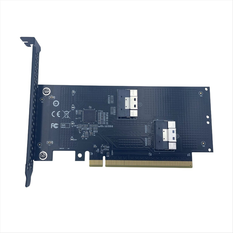 2Port Pcie 4.0 16X To Slimsas Sff-8654 Adapter Card Graphics Card External Expansion Card Sff-8654-8I Sff8654 Riser Card 4854274024301