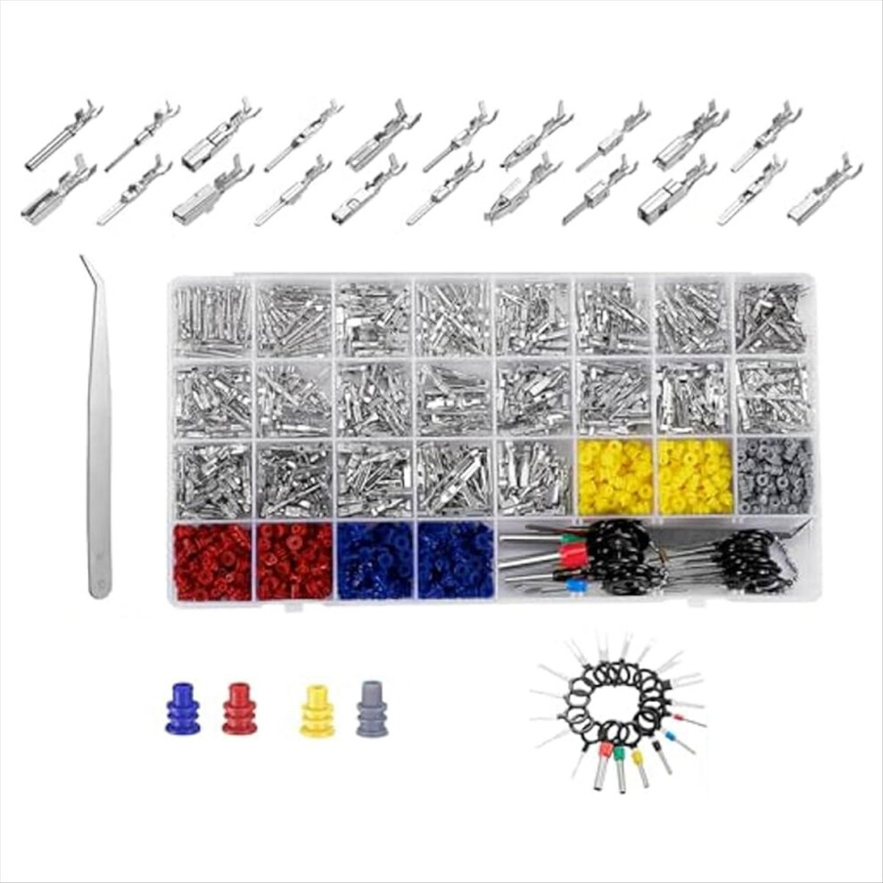 944Pcs Pin Connector Kit,Car Electrical Wire Connectors Terminal Pins,21Type Non-Insulated Plug 1/1.5/1.8/2.2/2.8/3.5Mm 4854274012902