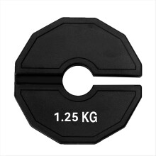 Disques de musculation pour haltères, poids fractionnés, en caoutchouc, noirs, 1,25 kg