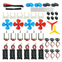 DC Motors Kit, Mini Electric Hobby Motor 3V -12V 25000 RPM Strong Magnetic with Shaft Propeller,Battery Holder