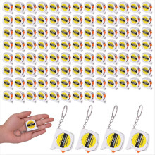 100 llaveros con mini cintas métricas, cintas métricas retráctiles de 1,5 pulgadas con cierre deslizante, regla de 1 m/3 pies, llaveros de recuerdo