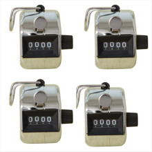 4pcs 4 Digit Number Counters Plastic Shell Hand Finger Display Manual Counting Tally Clicker Timer Soccer Golf Counter