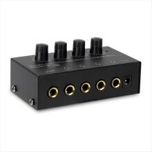 Mini Stereo Headphone Amplifier 4 Channels Ultra-Compact HA400 Audio 6.5MM to 3.5MM Jack Converter Included EU PLUG