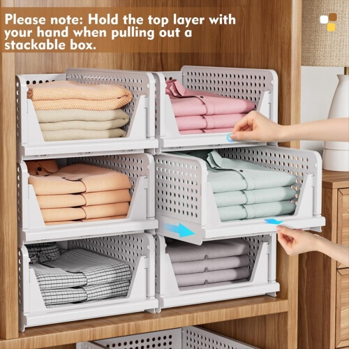 Stackable Wardrobe Storage Box Multi-Function Foldable Suitable for Wardrobe Storage Clothing Drawer Storage Box 2