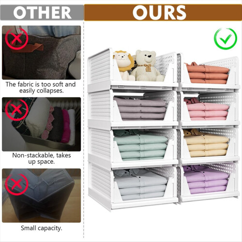 Stackable Wardrobe Storage Box Multi-Function Foldable Suitable for Wardrobe Storage Clothing Drawer Storage Box 1
