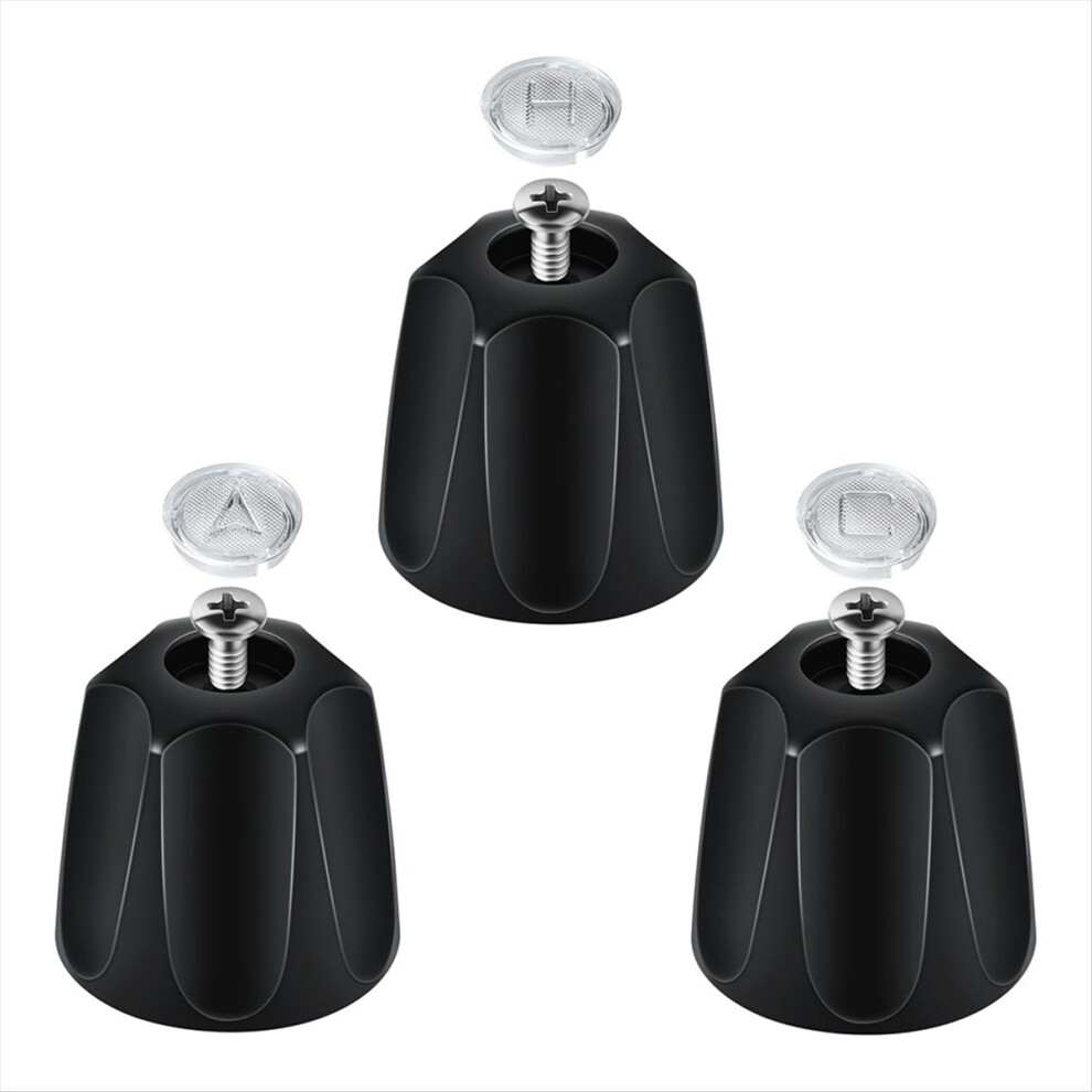 Metal 3 Piece Black Shower Knob Replacement, For Price And Bathtub/Shower Faucet Handle 4854274033105