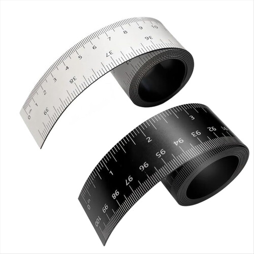 Régua magnética flexível de 39,37 polegadas (100 cm) com marcações em polegadas e centímetros, ideal para tornos e oficinas. (2 unidades)