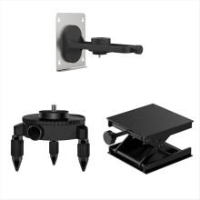 Conjunto de 3 acessórios auxiliares para medição de nível universal (base giratória/plataforma elevatória ajustável/suporte de parede).