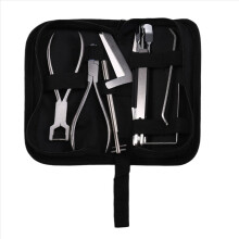 Conjunto multifuncional para reparo de saxofones, incluindo chave de manutenção e alicate de molas. Ideal para instrumentos de sopro de madeira.