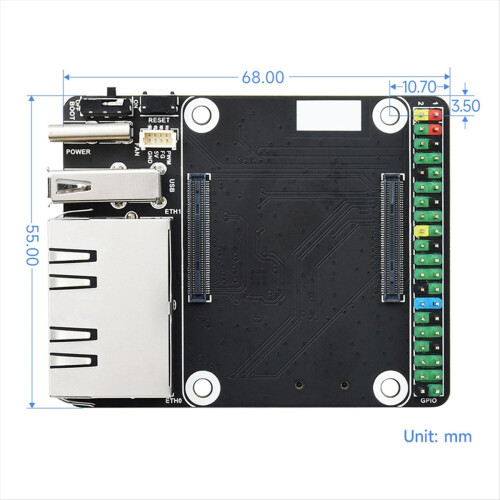 Πλακέτα φορέα MINI Dual Ethernet CM4 για RPI Compute Module 4 Lite EMMC Base Expansion 2