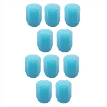 Conjunto de 10 tampas de válvula luminosas para pneus de carro, motocicletas e veículos elétricos com sensor, na cor azul.