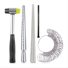 RingSizing Tool, Metal Mandrel Measuring Rod Mandrel Aluminum Band Finger Size Jewelry Sizing Tool Ring Making Tool