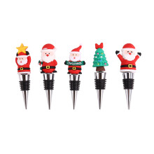 5-teiliges Set Weinflaschenverschlüsse, Weinkorken, dekorative Weihnachtsflaschenverschlüsse, wiederverwendbare Weinkorken