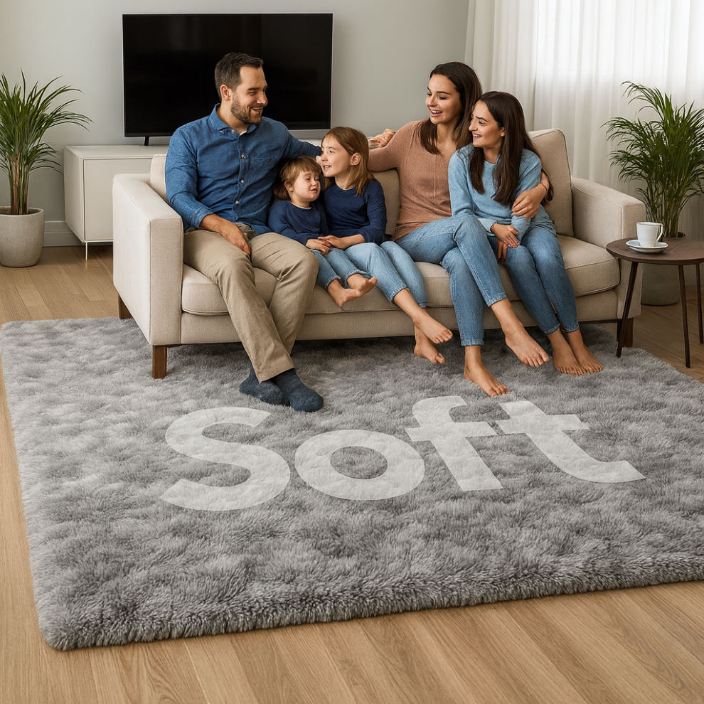 Imperial Rooms (160X230 Cm- Area Carpet/Rug) Living Room Rugs Fluffy Shaggy Soft Carpet Uk Grey
