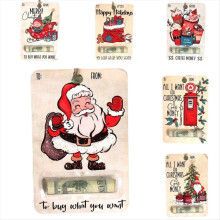 Kerstportemonnee cadeau, handgemaakte houten portemonnee, kerstportemonnee decoratie, zegenende kerstboom hanger ornamenten