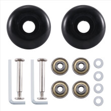 50 x 22 mm set van 2 vervangende wielen voor koffers, PU zwenkwielen, koolstofstalen lagers en reparatiesets