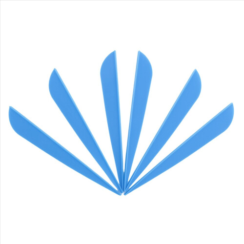 Penas de flecha de plástico de 4 polegadas para flechas de arco e flecha DIY, pacote com 50 unidades (azul)