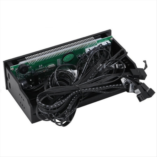 CPU Fan Controller Multifunctional CPU 4-Channel Front Panel with LCD Display for Desktop Computer 1