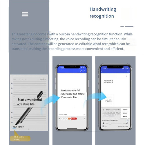 Bluetooth Notebook Smartpen Pen Stroke Playback Convert to Text Smart Pen Writing Set OCR Recognition for Notes Drawing 2
