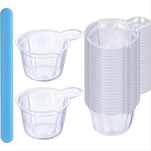 100 stuks 40 ml harsmaatbekers, met 1 siliconen roerstaafje. Multifunctionele doseerbeker voor het mengen van verf en het maken van sieraden.