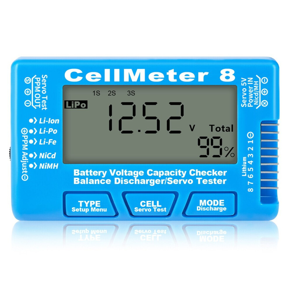 Lcd Digital Battery Capacity Checker Rc 1-8S Battery Capacity Voltage Test Meter Lipo Li- Nimh Meter 4853165745332