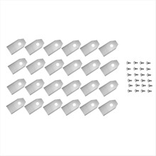 Conjunto de 24 lâminas com parafusos para cortadores de grama Navimow I105N/I108N/I110N/H500N/H800N/H1500N/H3000N (prateado)