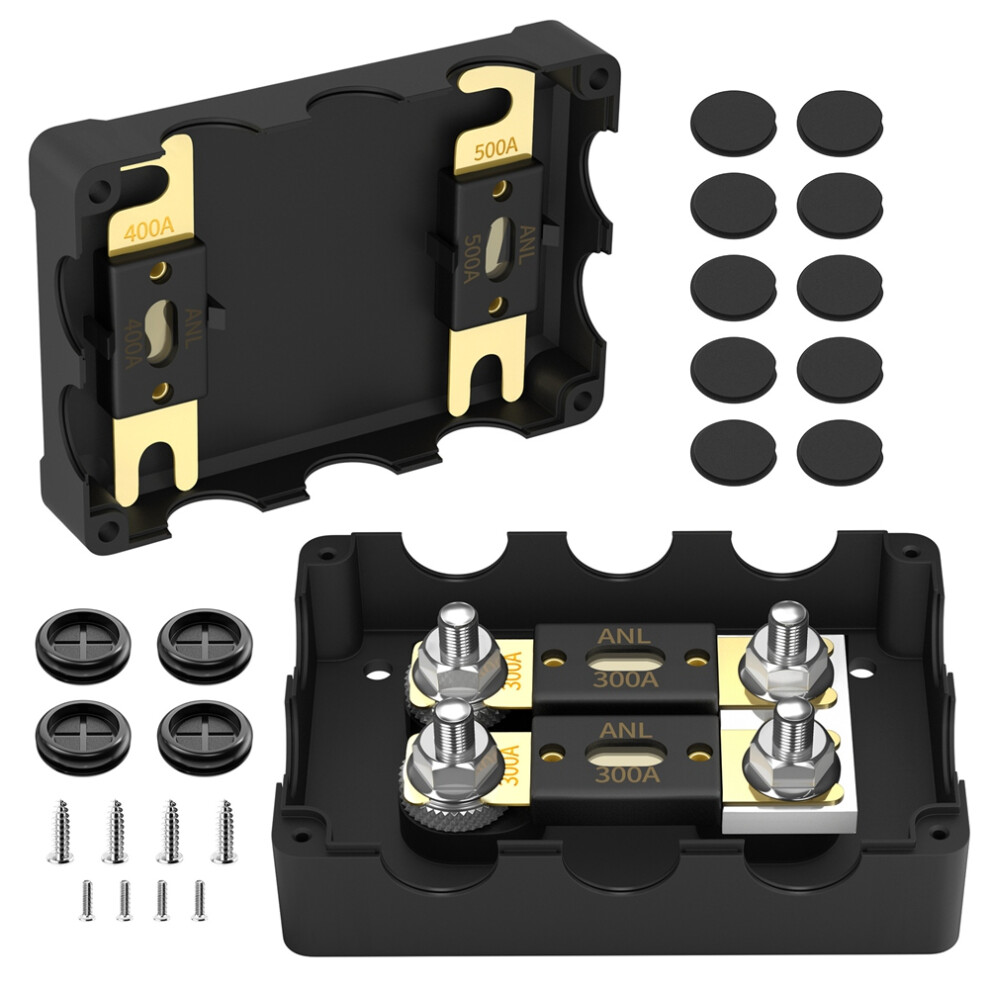 Fuse Holder Waterproof Heavy Duty Dual Fuse Holder With Anl Fuses For Marine Automotive Car Truck Boat 4853165753634