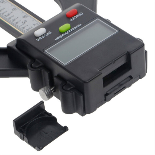 Medidor de altura digital WR25 Mini de 3 polegadas para marcenaria, exibe polegadas com frações ou milímetros, pés magnéticos. 1