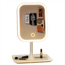 Modern Desktop Vanity Mirror 3 Color Light LED Makeup Mirror Touching Mirror Women Bedroom Dressing Mirror