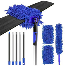 Plafondventilatorreiniger met 80 inch verlengstang, flexibele chenillestofdoek voor hoge plafondventilatoren