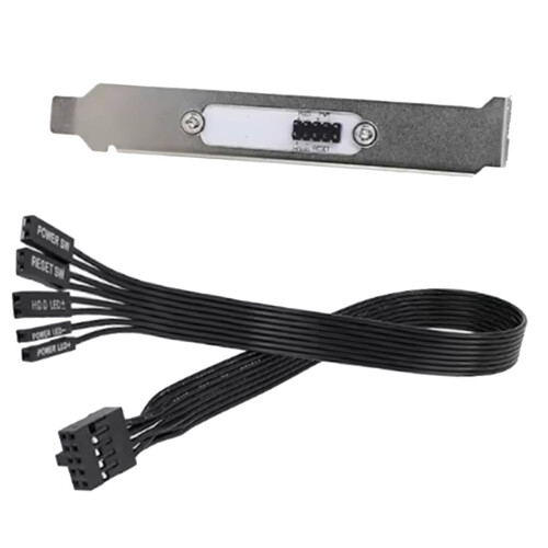 Motherboard External Power Switch HDD LED Restart Button Extension Power Cable for PC Case Chassis PCI Baffle 2