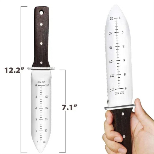 Professional Garden Knife with Leather Sheath, Protective Handguard, for Weeding, Digging C 1