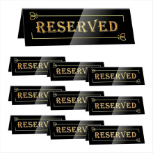Conjunto de 10 placas de acrílico para mesas reservadas - 15,2 x 5 x 4 cm - Dupla face, à prova d'água - Placas para indicar lugares reservados